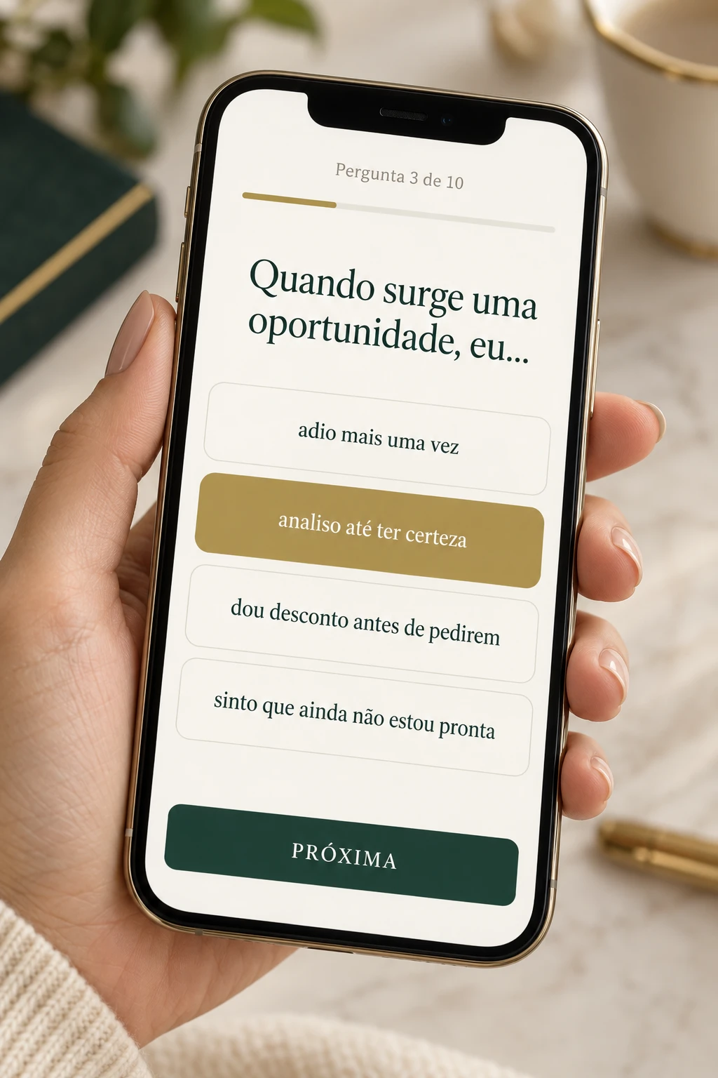 Quiz dos 4 padrões em um iPhone