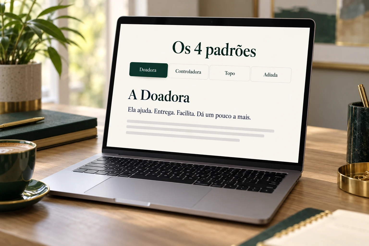 Explicação dos 4 padrões em um notebook